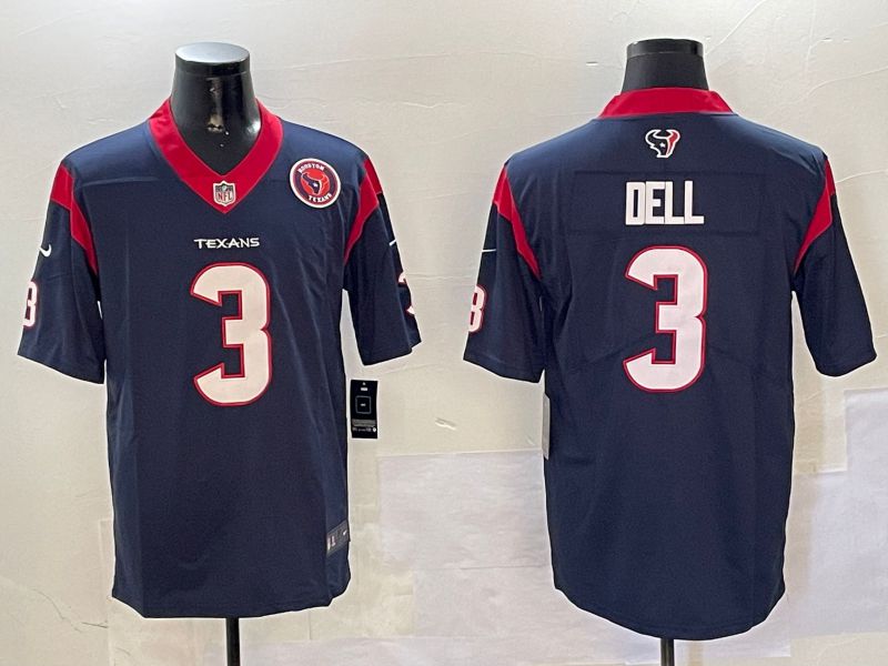 Men Houston Texans #3 Dell Blue Second generation 2024 Nike Limited NFL Jersey style 01081->houston texans->NFL Jersey